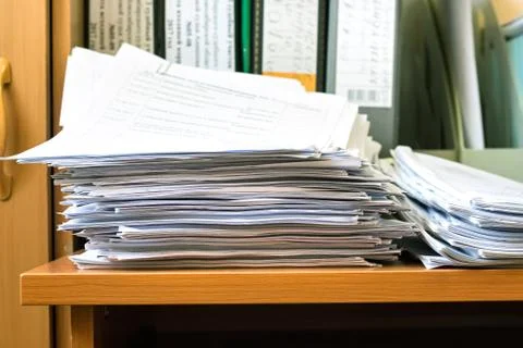 Stack white paper on table Stock Photos