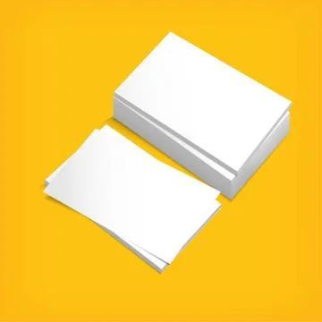 Stack of white paper on a yellow background. Illustrazione stock