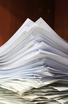 Stack of white papers Stock Photos