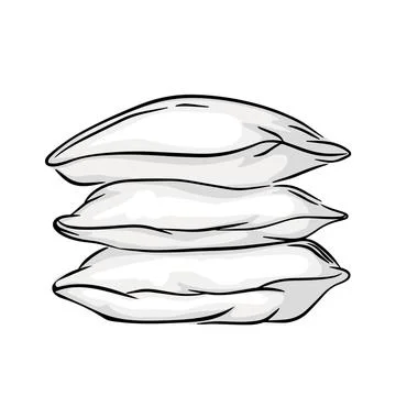 Stack of white pillow isolated on white 스톡 일러스트