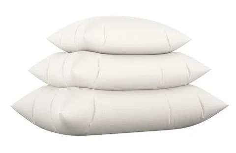 Stack of white pillows. 3D rendering Illustrazione stock