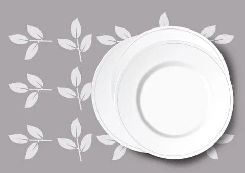 Stack of white plate illustration イラスト素材