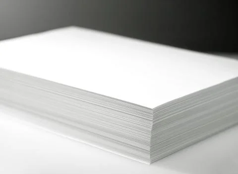 Stack of white printer and copier paper 写真素材