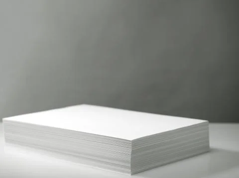 Stack of white printer and copier paper Foto stock