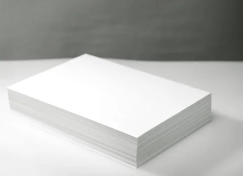 Stack of white printer and copier paper Stock Photos