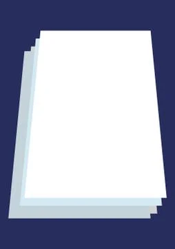 A stack of white sheets of paper on a gray background background. Stock Illustration