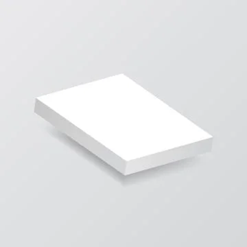 Stack of white sheets of paper . Stock Illustration