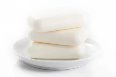 Stack of white soap Stock Photos
