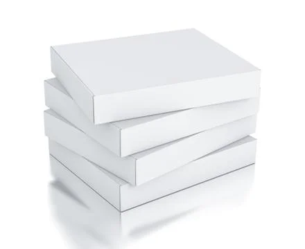 Stack of white square boxes Stock Illustration