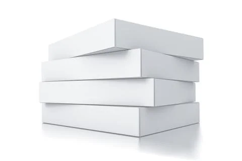 Stack of white square boxes Stock Illustration