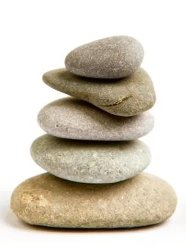 Stack of white stones balancing Stock Photos