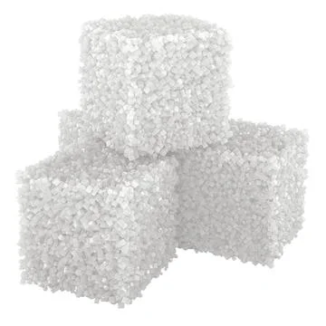 Stack of white sugar cubes, 3D rendering Stock Illustration