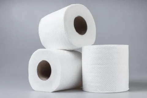 Stack of white tissue paper rolls. Stock-Fotos