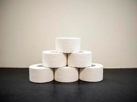 Stack of white zinc oxide athletic tape Stock Photos