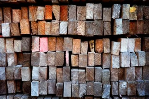 Stack of Wood Background. Stock Photos