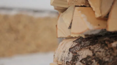 Stack of wood Video stock 35846705
