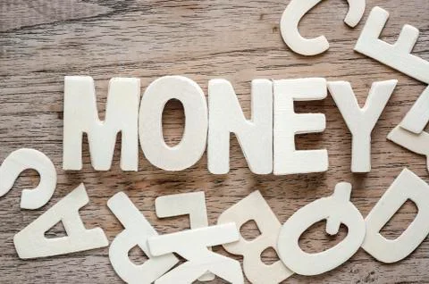 Stack of wood letters Foto stock