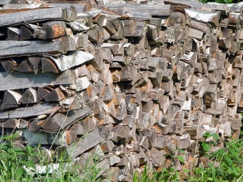 Stack of wood log Stock Photos