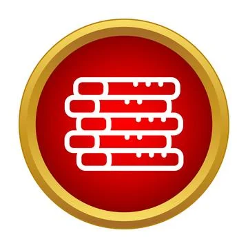 Stack of wood logs in flat design icon Stock Illustration