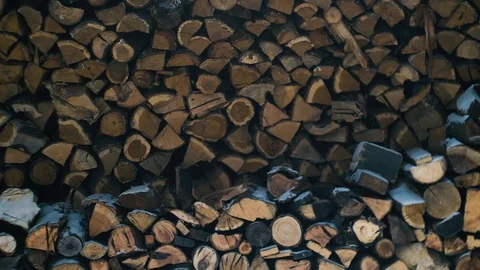 Stack of wood logs Stock Footage 86564219