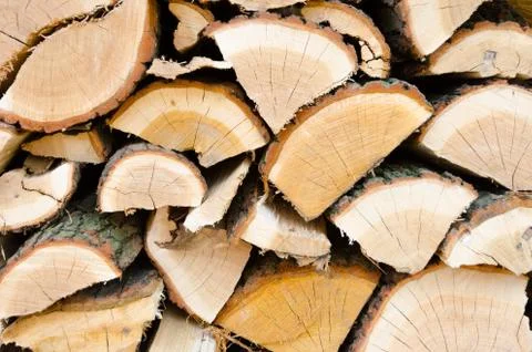 Stack of wood logs Stock Photos