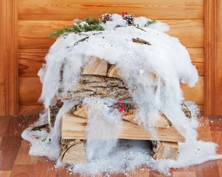 Stack of wood. Stock Photos