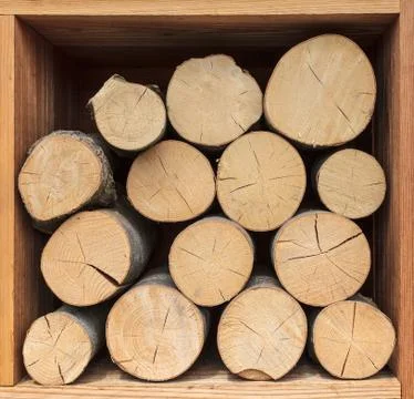 Stack of wood ready for the fireplace 스톡 사진