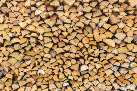 Stack of wood ready for the fireplace Foto stock
