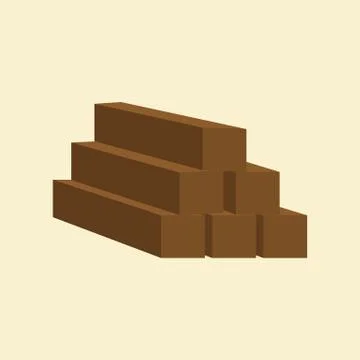 Stack of Wood Vector Illustration Graphic 库存插图