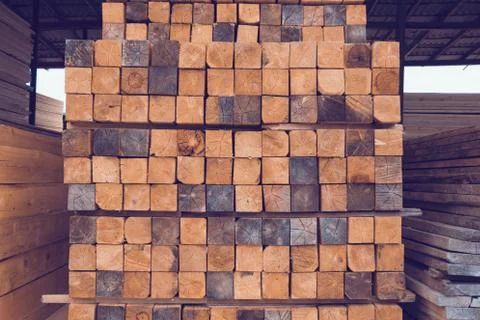 Stack of wooden bars Foto stock