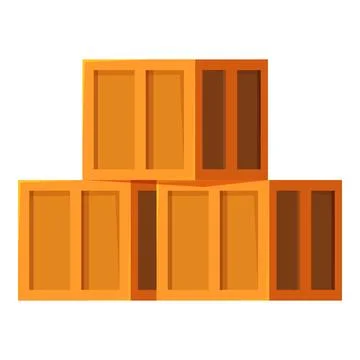 Stack of wooden crates forming a big pile Illustrazione stock