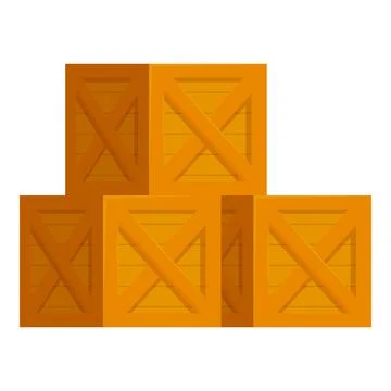 Stack of wooden crates forming a pyramid shape for storage and logistics Stock Illustration
