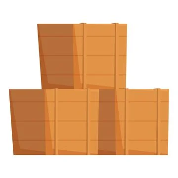 Stack of wooden crates forming a stable structure for storage and transport Illustrazione stock