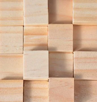 A stack of wooden cubes. Foto stock