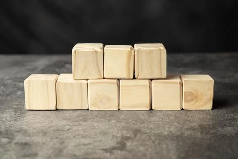 Stack of wooden cubes Stock Photos