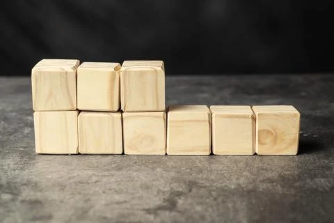 Stack of wooden cubes 스톡 사진