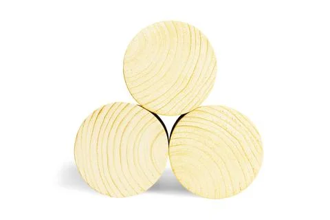 Stack of Wooden Cylindrical Blocks 스톡 사진