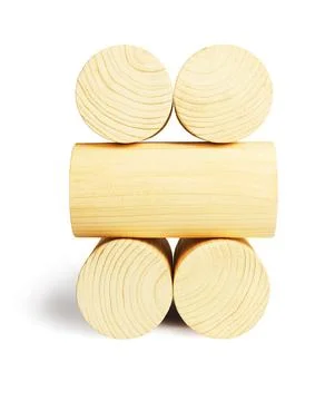 Stack of Wooden Cylindrical Blocks Stock Photos