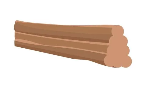 Stack of wooden logs semi flat color vector object イラスト素材