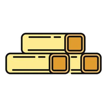 Stack of wooden lumber planks beams material 库存插图