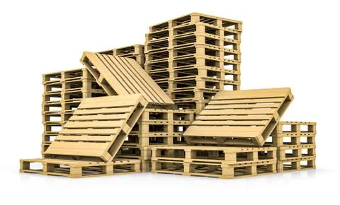 Stack of wooden pallets Illustrazione stock