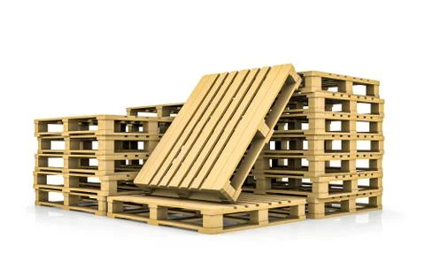Stack of wooden pallets Stockillustratie