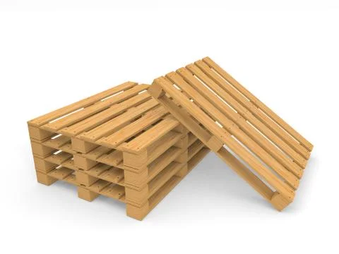 A stack of wooden pallets . Stock Illustration