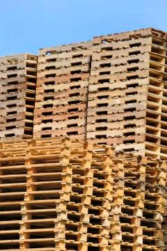 Stack of wooden pallets Stock Photos