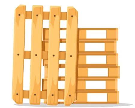 A stack of wooden pallets on top of each other Illustrazione stock