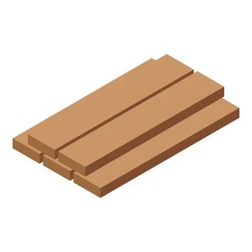 Stack of wooden planks creating an isometric structure 스톡 일러스트