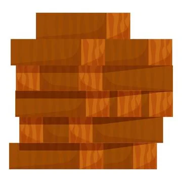 Stack of wooden planks forming a solid foundation Stockillustratie