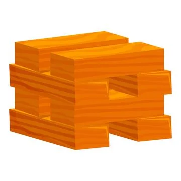 Stack of wooden planks forming a solid foundation Stockillustratie