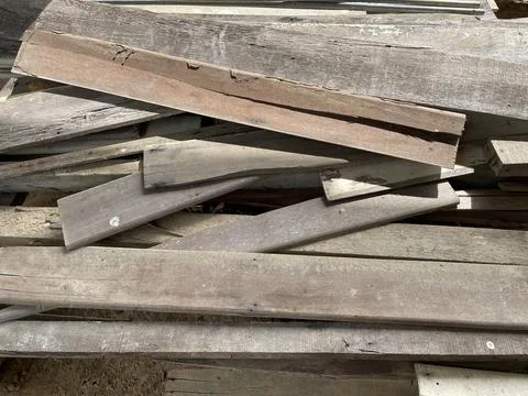 Stack of Wooden Planks with Protruding Nails Stock Photos