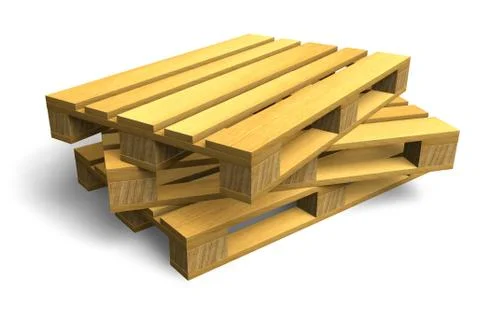 Stack of wooden shipping pallets Stock Illustration